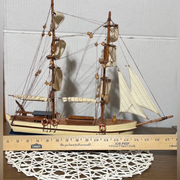 Vintage wooden sail boat decor 18” long 15” tall - Picture 5 of 5